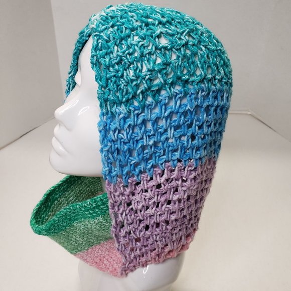 Unisex Crochet Unique Handmade Multicolor Hoodie with Mask | Facemask| - Picture 4 of 12